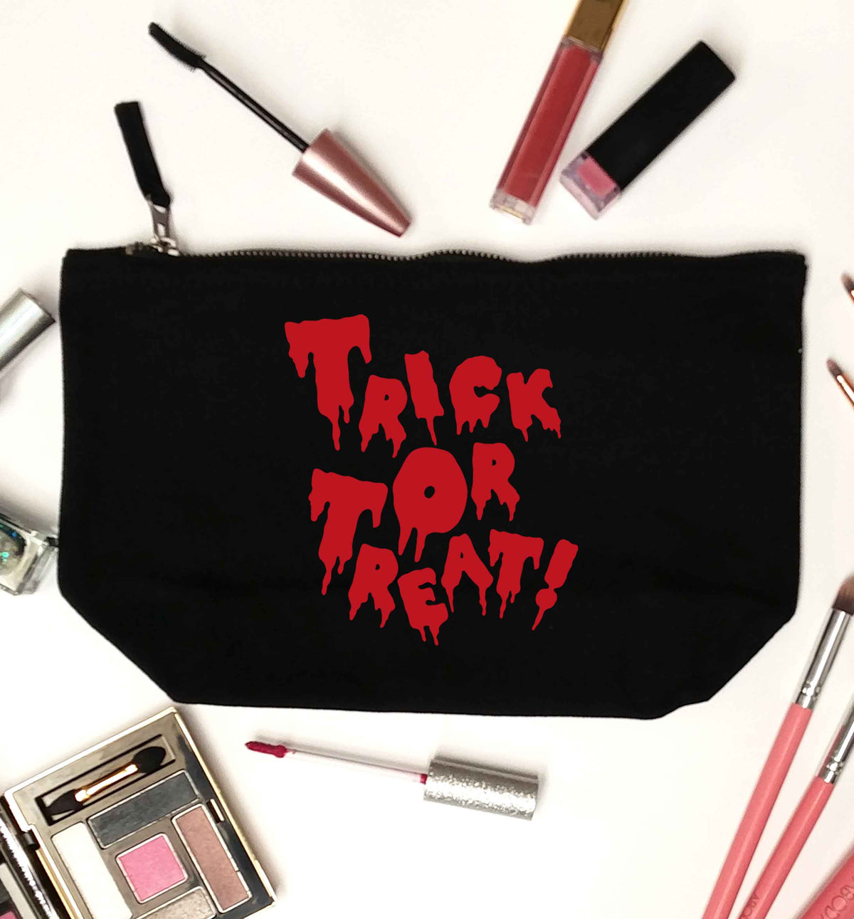 Pumpkin on Way black makeup bag