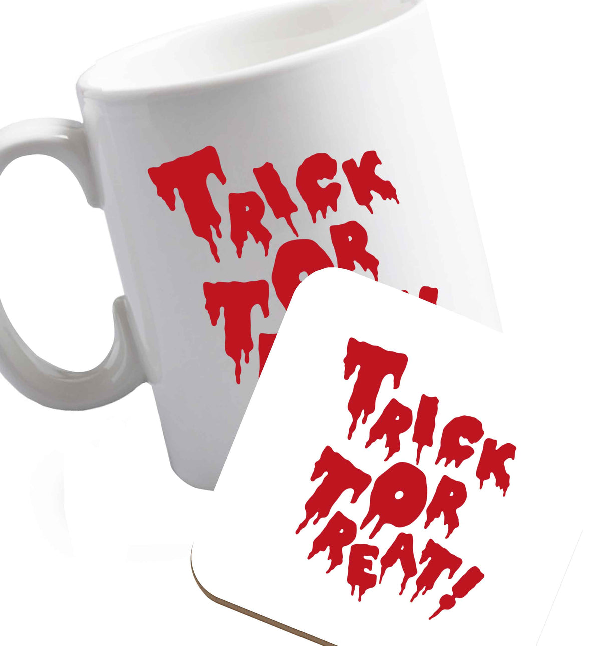 10 oz Favourite Type Pan Pancake ceramic mug and coaster set right handed