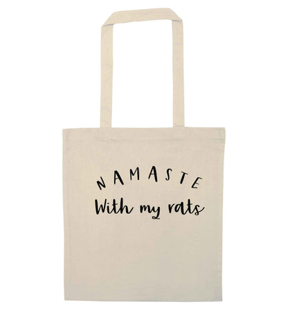 Namaste with my rats natural tote bag