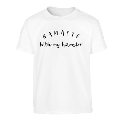 Namaste with my hamster Children's white Tshirt 12-13 Years