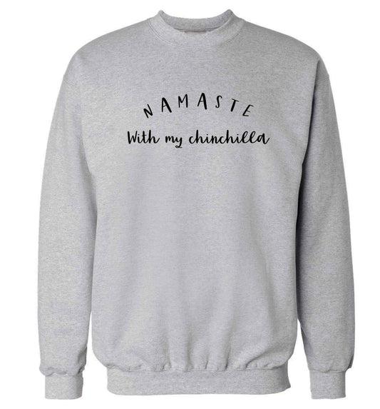 Namaste with my chinchilla Adult's unisex grey Sweater 2XL