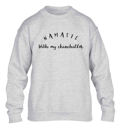 Namaste with my chinchilla children's grey sweater 12-13 Years