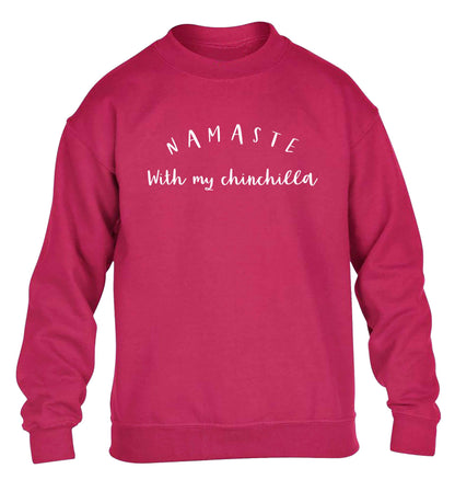 Namaste with my chinchilla children's pink sweater 12-13 Years
