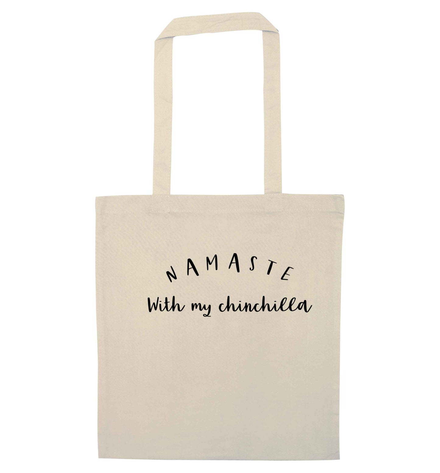 Namaste with my chinchilla natural tote bag