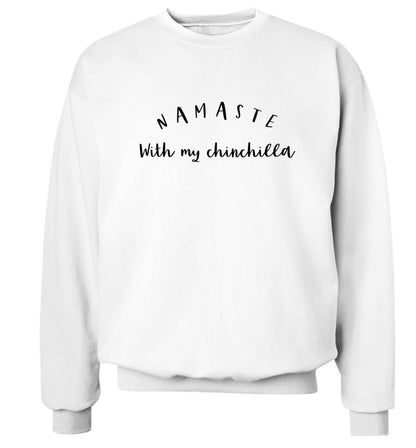 Namaste with my chinchilla Adult's unisex white Sweater 2XL