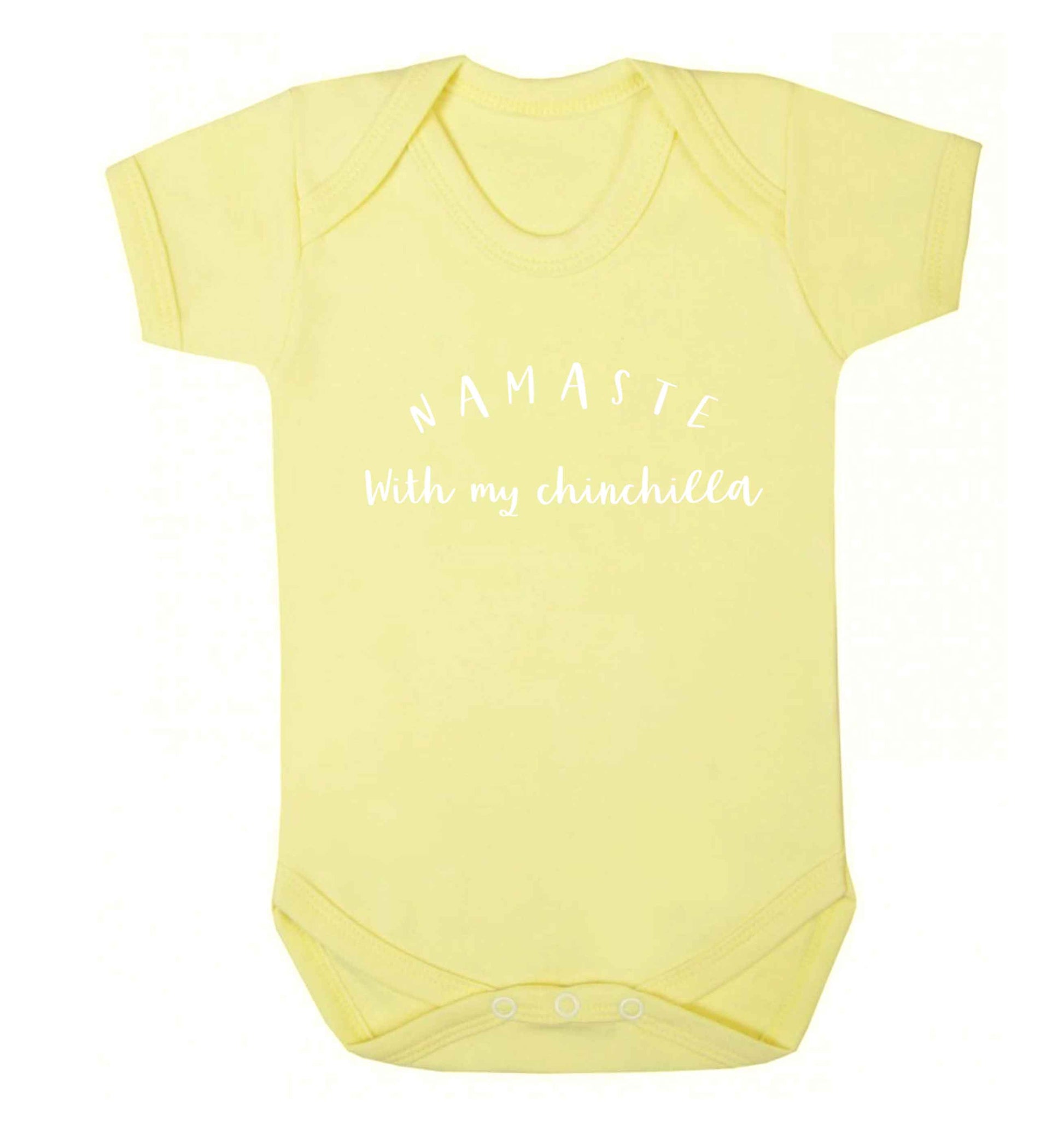 Namaste with my chinchilla Baby Vest pale yellow 18-24 months