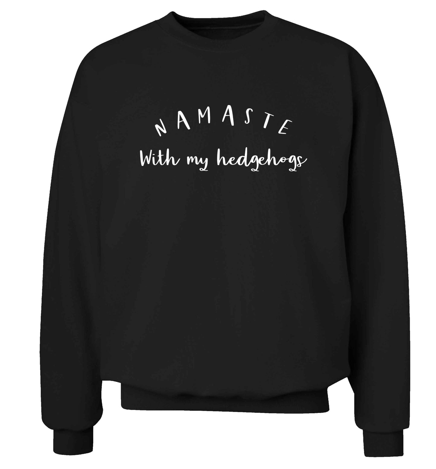Namaste with my hedgehog Adult's unisex black Sweater 2XL