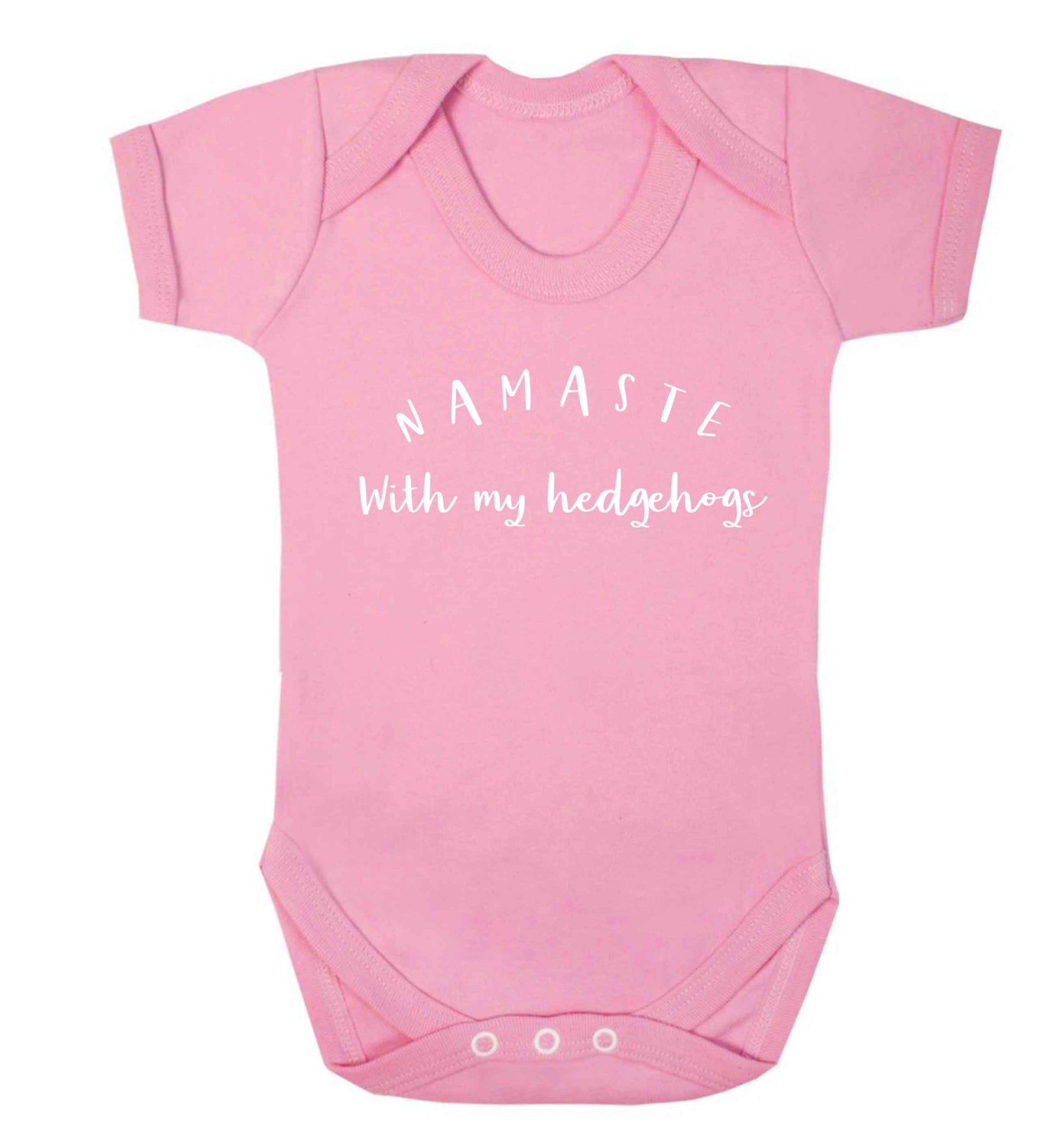 Namaste with my hedgehog Baby Vest pale pink 18-24 months