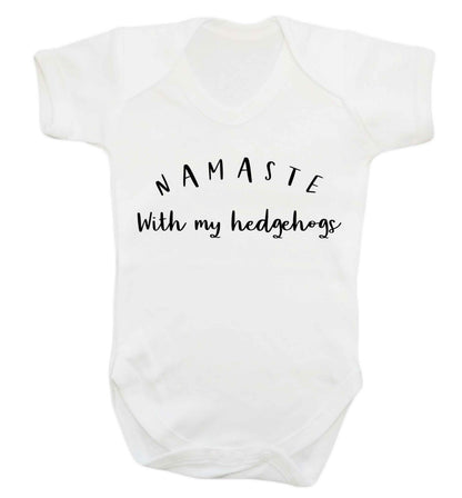Namaste with my hedgehog Baby Vest white 18-24 months