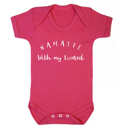 Namaste with my lizard Baby Vest dark pink 18-24 months