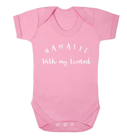 Namaste with my lizard Baby Vest pale pink 18-24 months