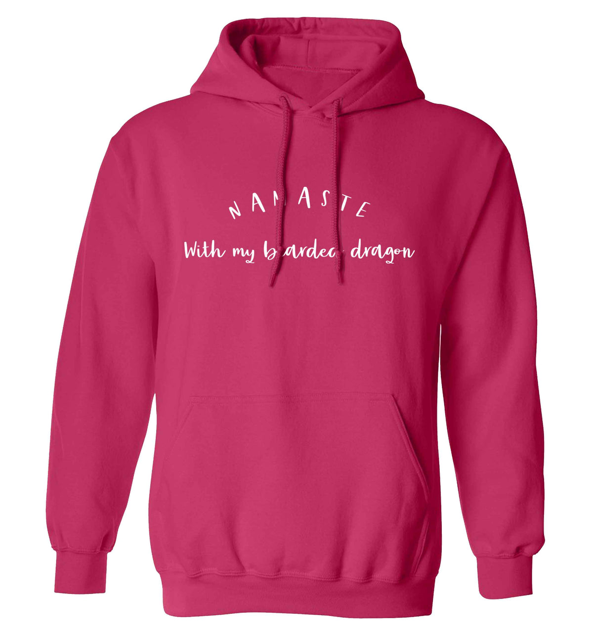 Namaste with my bearded dragon adults unisex pink hoodie 2XL