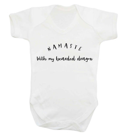 Namaste with my bearded dragon Baby Vest white 18-24 months