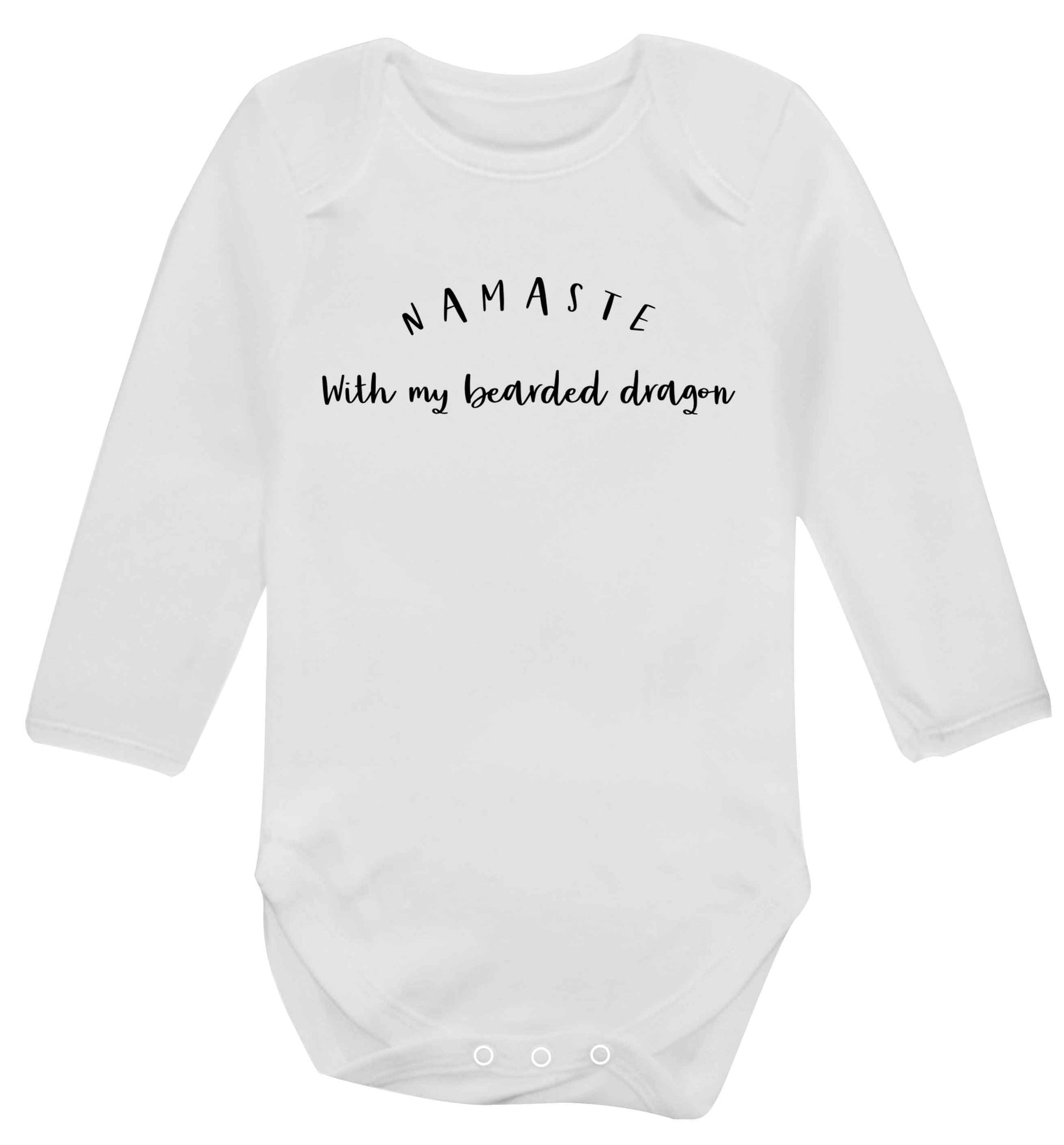 Namaste with my bearded dragon Baby Vest long sleeved white 6-12 months