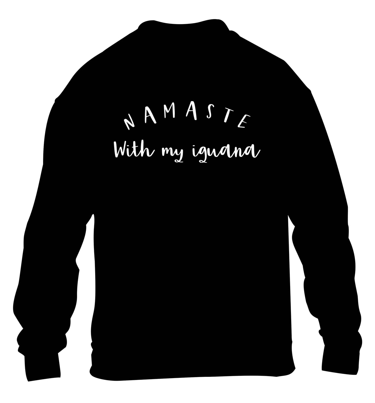 Namaste with my iguana children's black sweater 12-13 Years