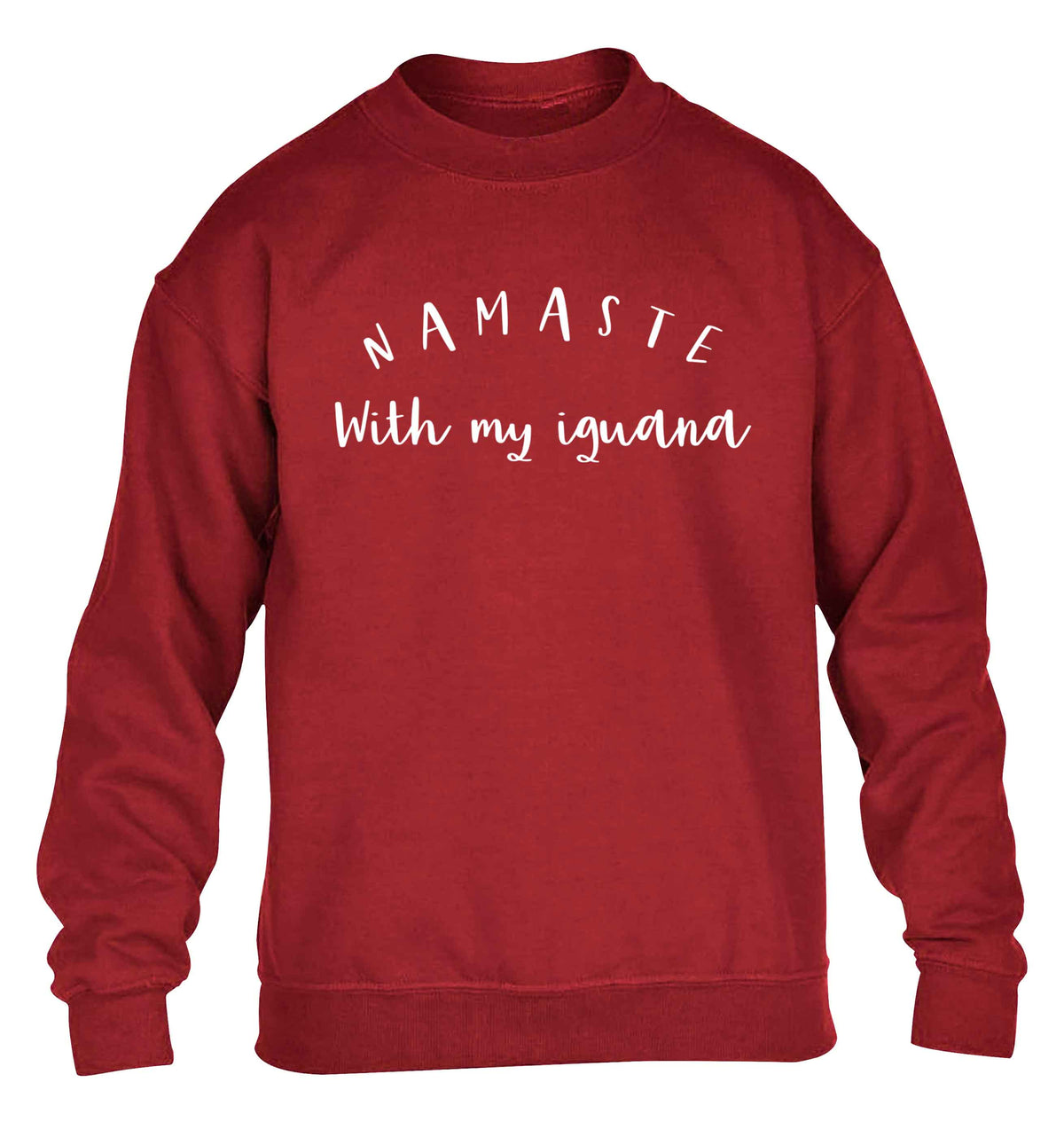 Namaste with my iguana children's grey sweater 12-13 Years