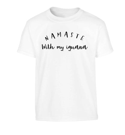Namaste with my iguana Children's white Tshirt 12-13 Years