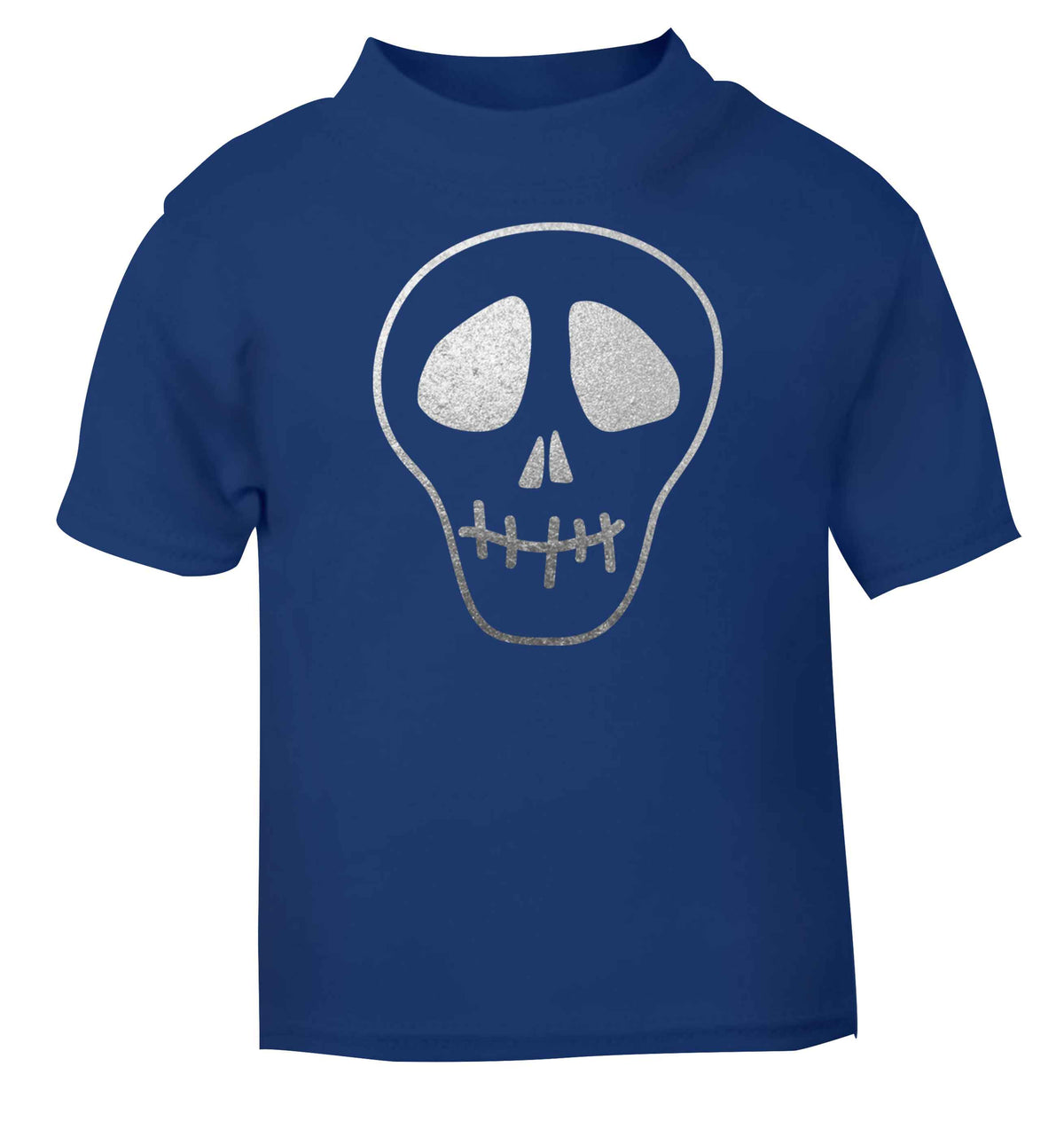 Metallic silver skull blue baby toddler Tshirt 2 Years