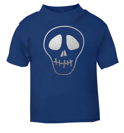 Metallic silver skull blue baby toddler Tshirt 2 Years