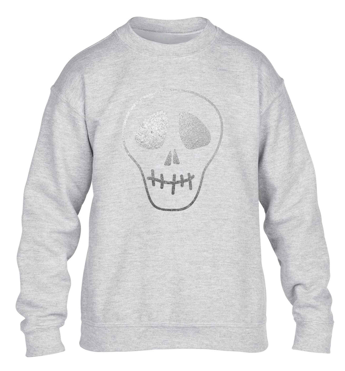 Metallic silver skull children's grey sweater 12-13 Years