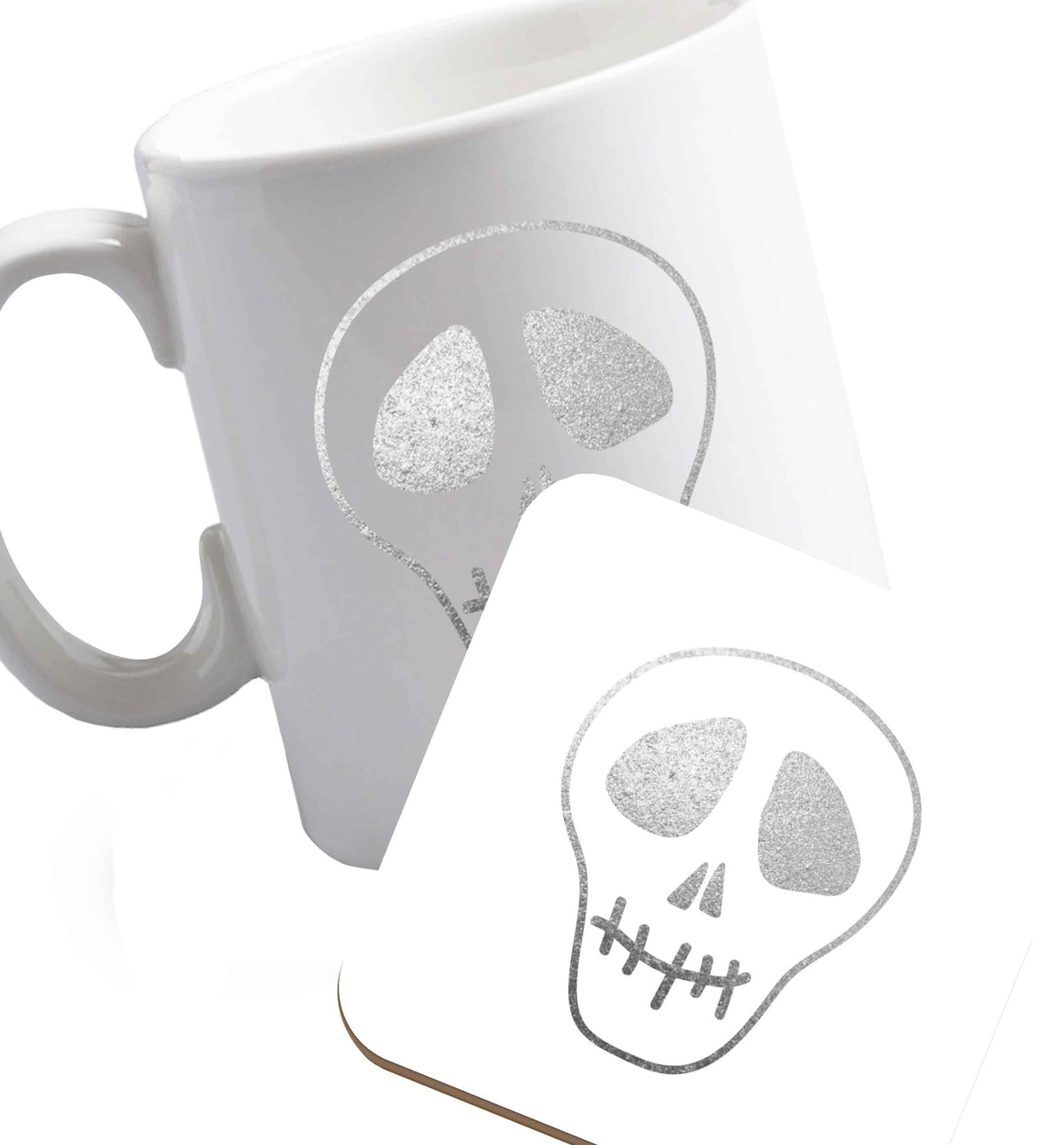 10 oz Favourite Type Pan Pancake ceramic mug and coaster set right handed