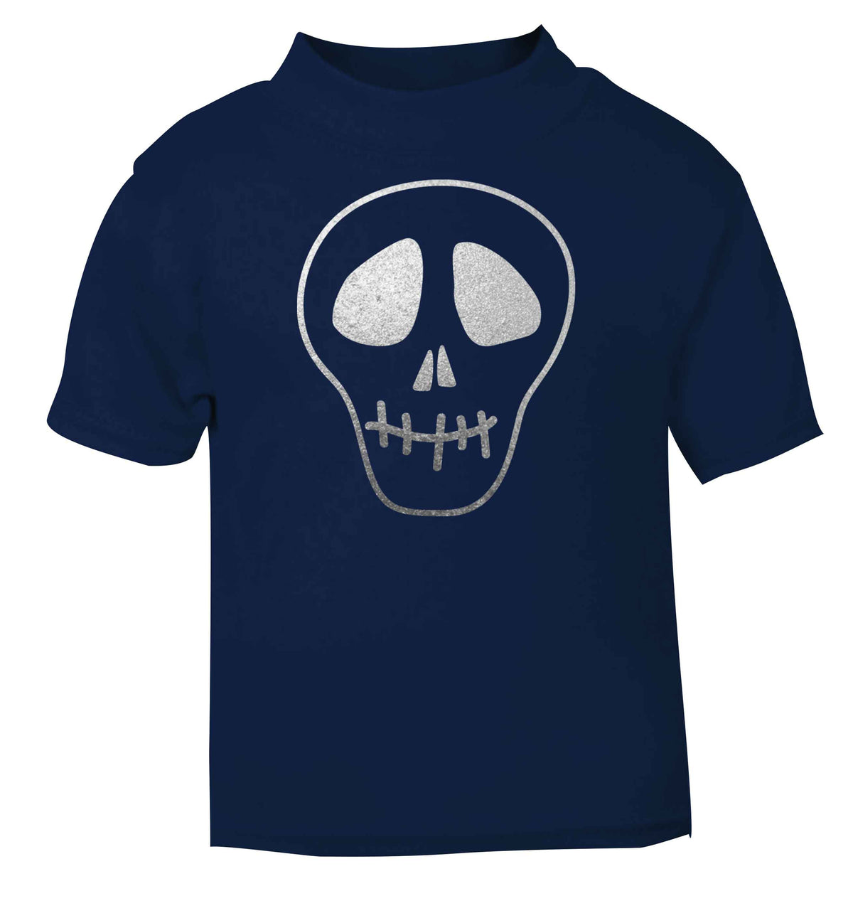 Metallic silver skull navy baby toddler Tshirt 2 Years