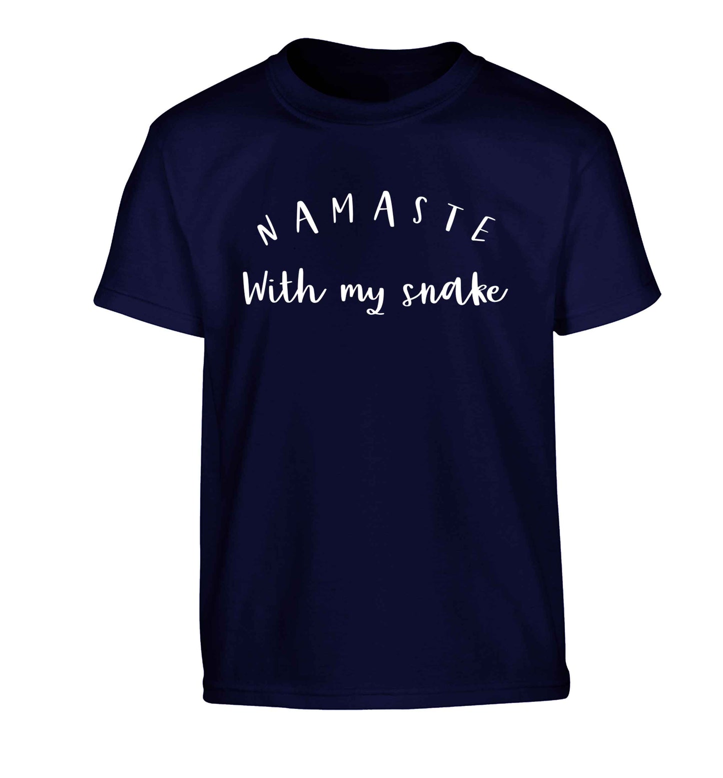 Namaste with my snake Children's navy Tshirt 12-13 Years