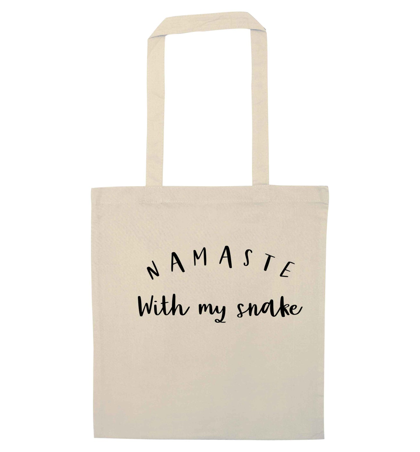 Namaste with my snake natural tote bag