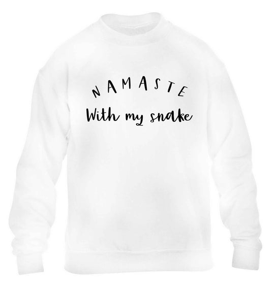 Namaste with my snake children's white sweater 12-13 Years