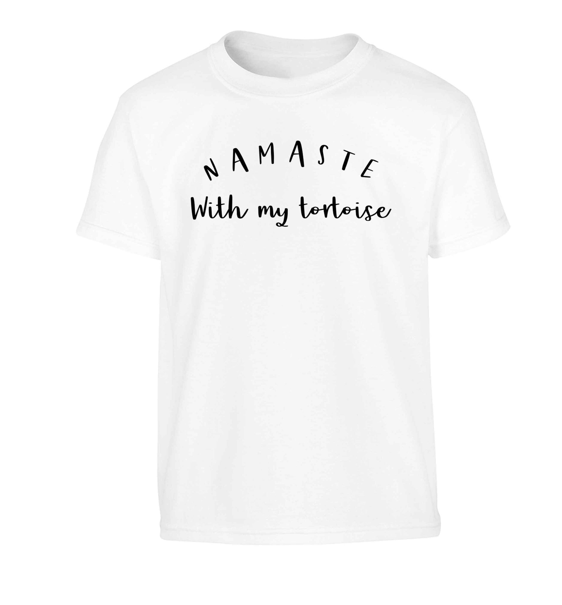 Namaste with my tortoise Children's white Tshirt 12-13 Years