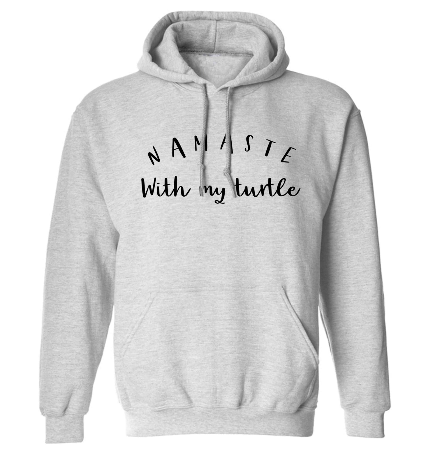 Namaste with my turtle adults unisex grey hoodie 2XL