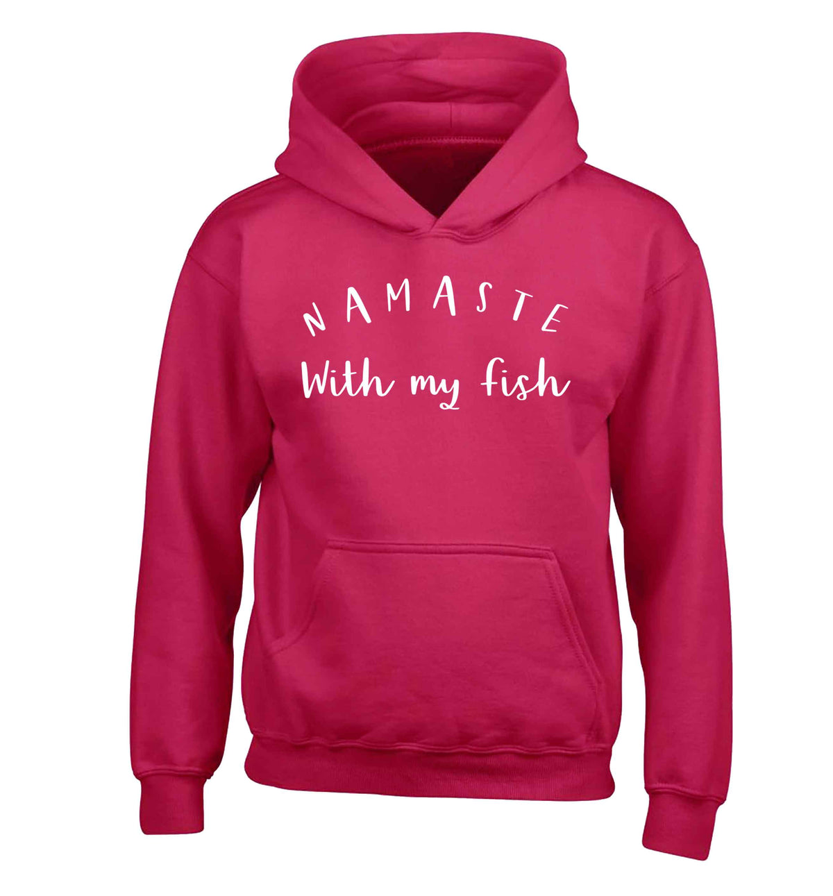 Namaste with my fish children's pink hoodie 12-13 Years