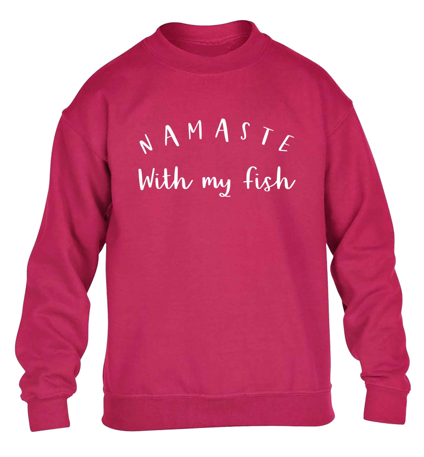 Namaste with my fish children's pink sweater 12-13 Years