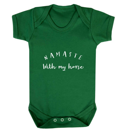Namaste with my horse baby vest green 18-24 months