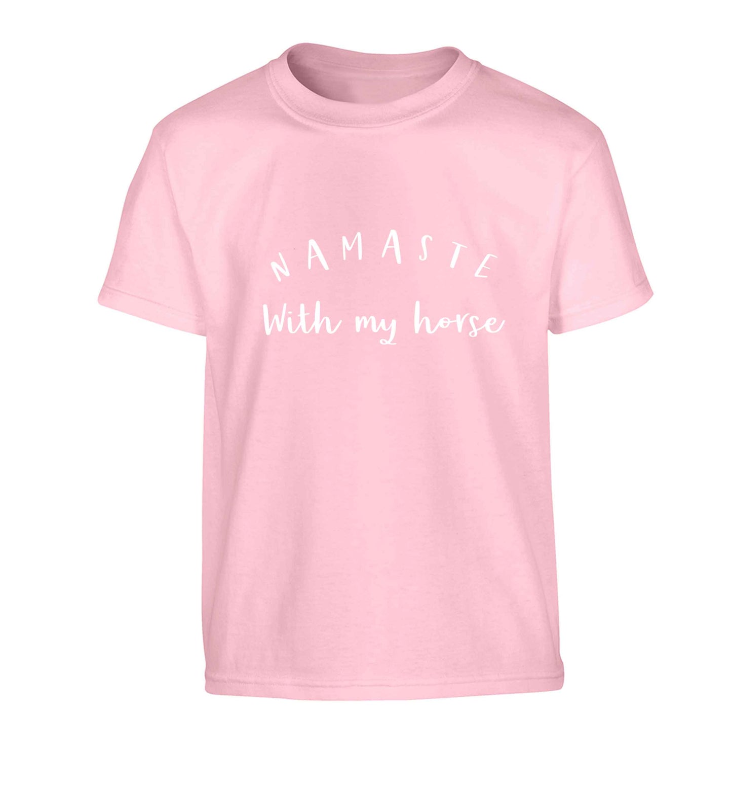 Namaste with my horse Children's light pink Tshirt 12-13 Years