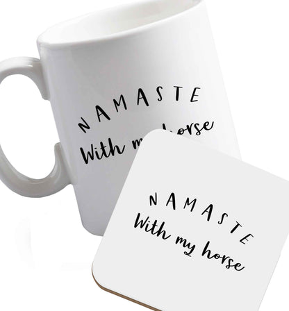 10 oz Favourite Type Pan Pancake ceramic mug and coaster set right handed