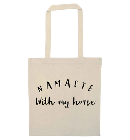 Namaste with my horse natural tote bag