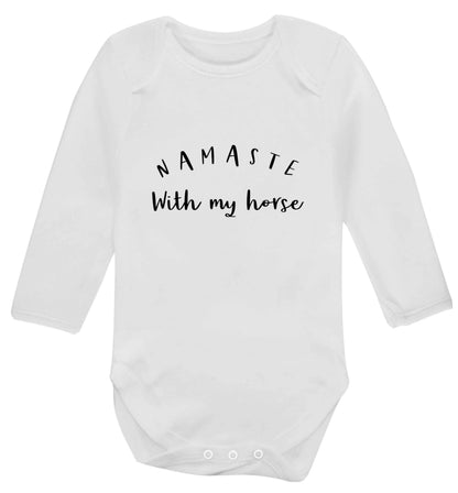 Namaste with my horse baby vest long sleeved white 6-12 months