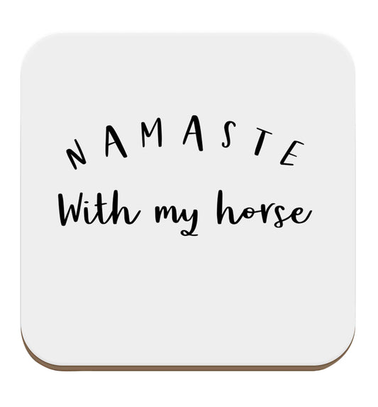Namaste with my horse set of four coasters
