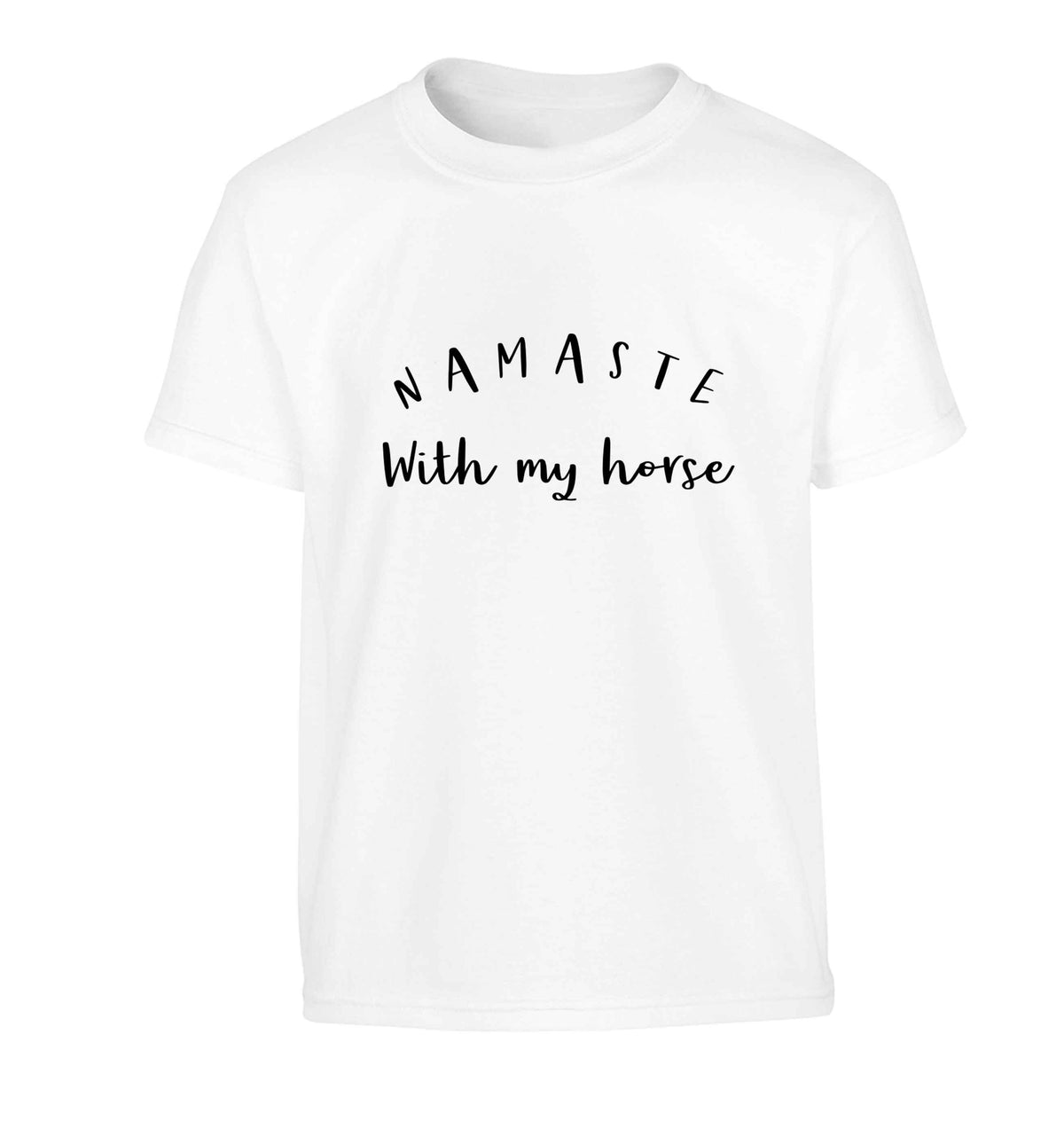Namaste with my horse Children's white Tshirt 12-13 Years