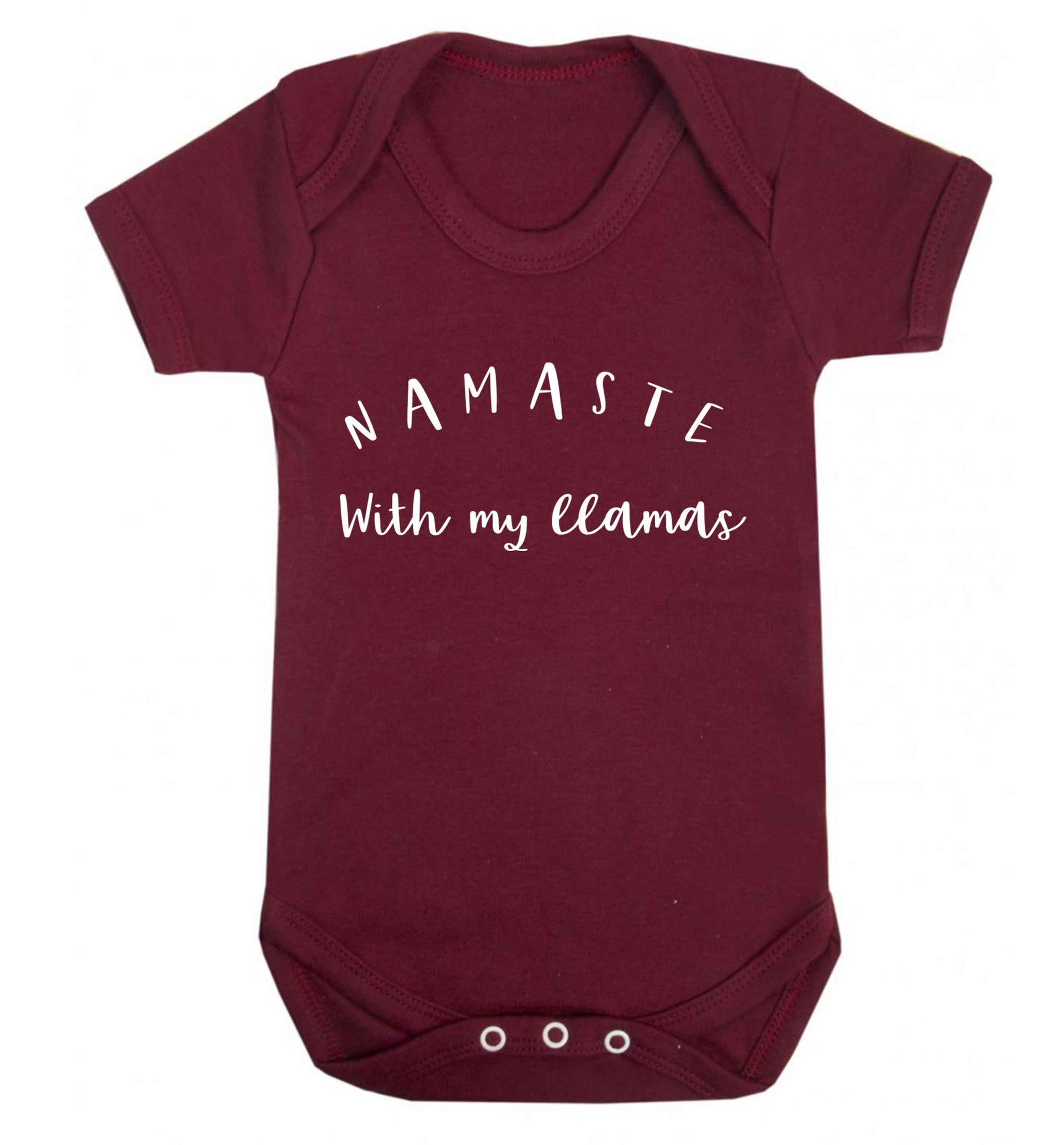Namaste with my llamas Baby Vest maroon 18-24 months