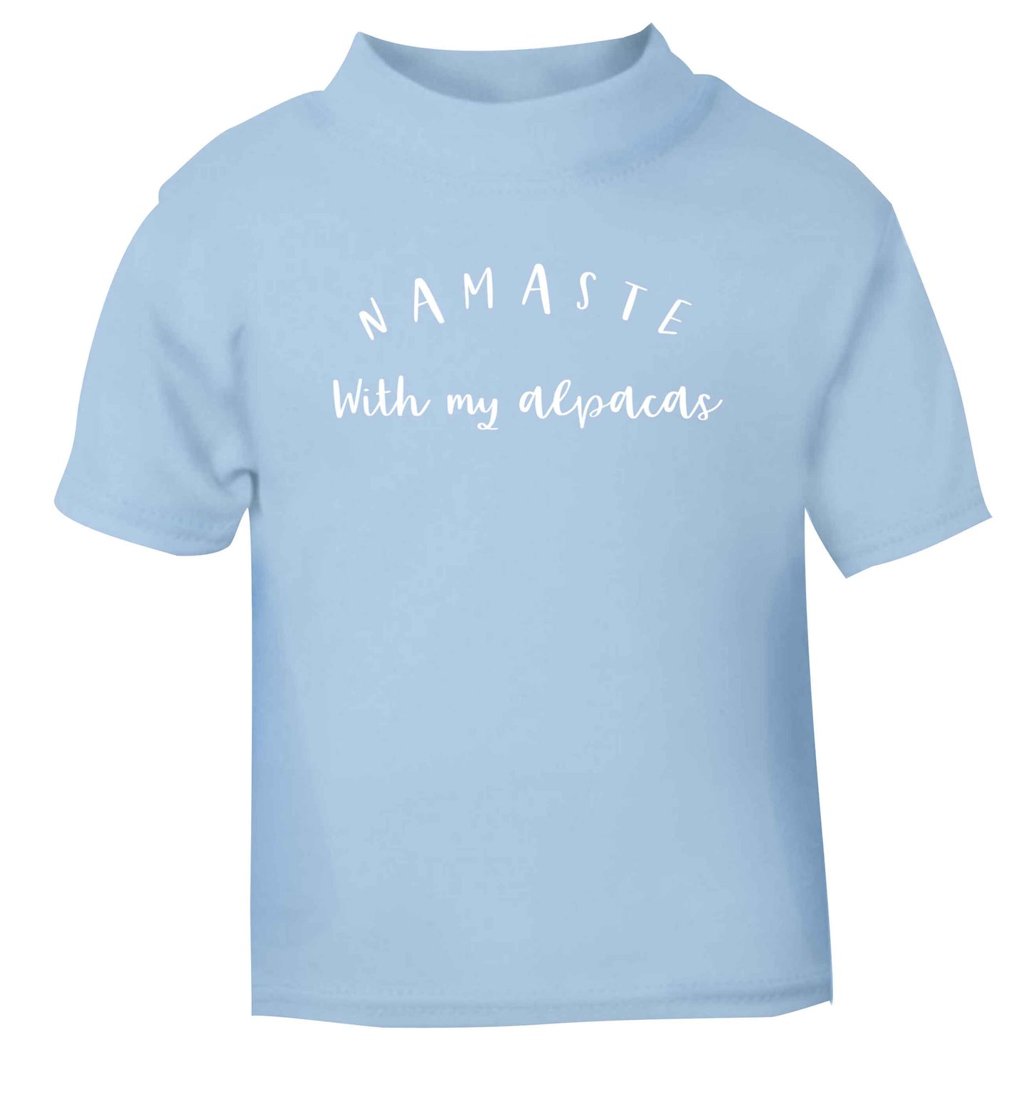 Namaste with my alpacas light blue Baby Toddler Tshirt 2 Years