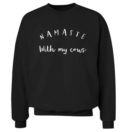 Namaste with my cows Adult's unisex black Sweater 2XL