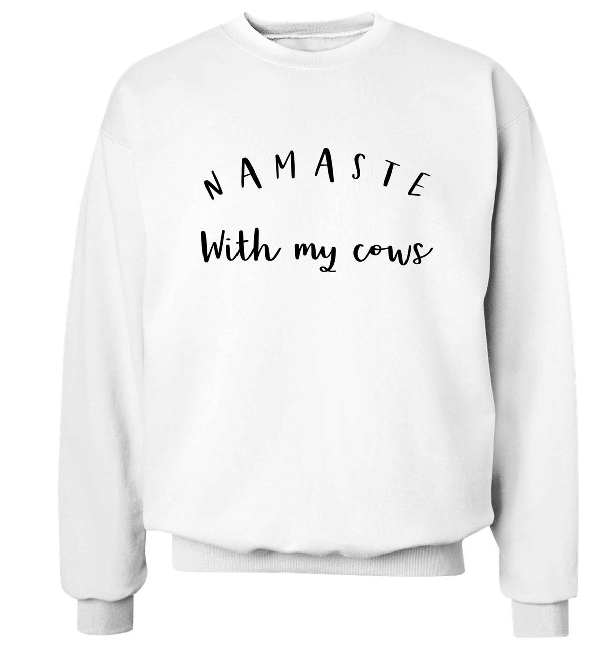 Namaste with my cows Adult's unisex white Sweater 2XL