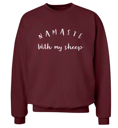 Namaste with my sheep Adult's unisex maroon Sweater 2XL
