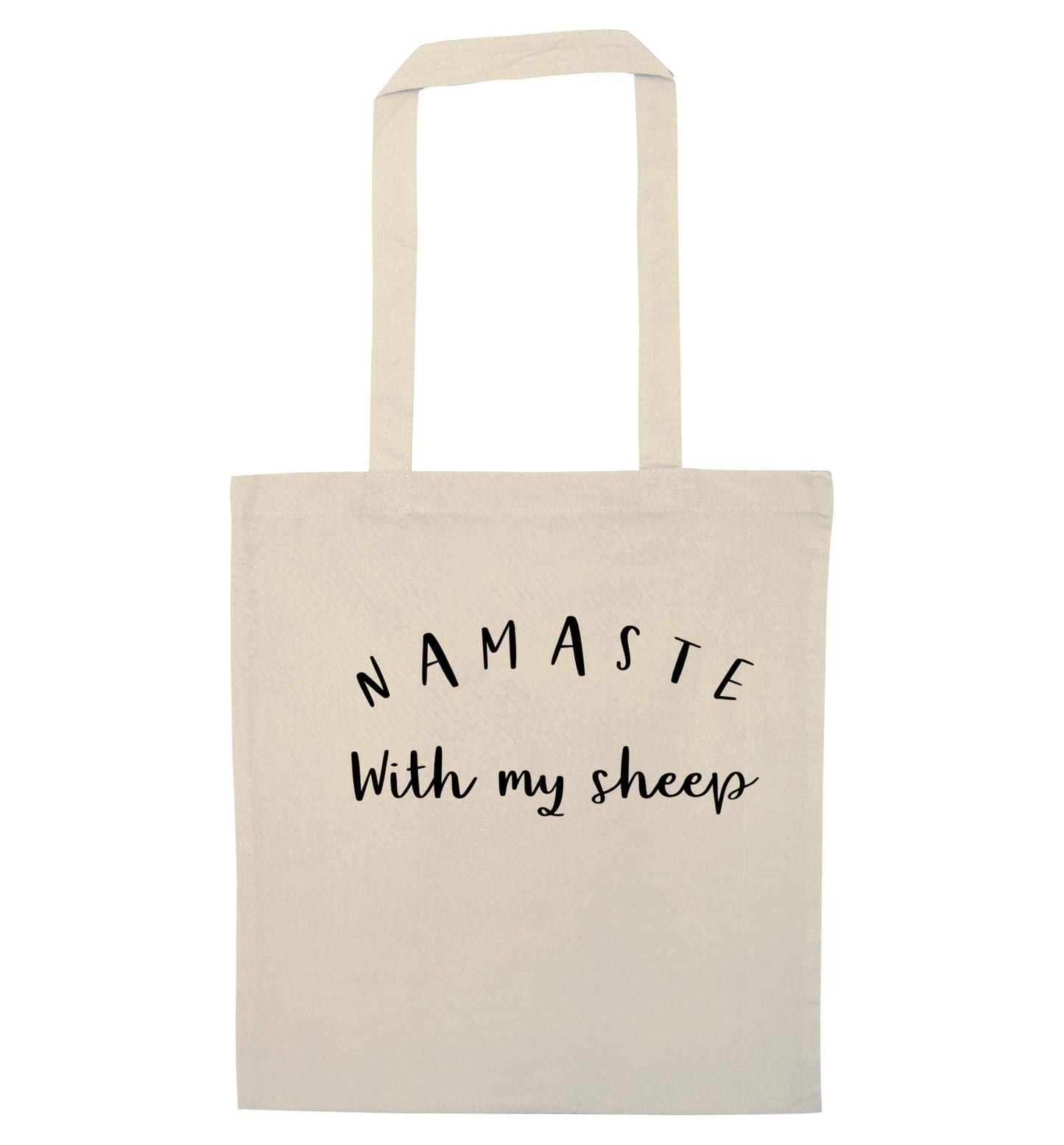 Namaste with my sheep natural tote bag