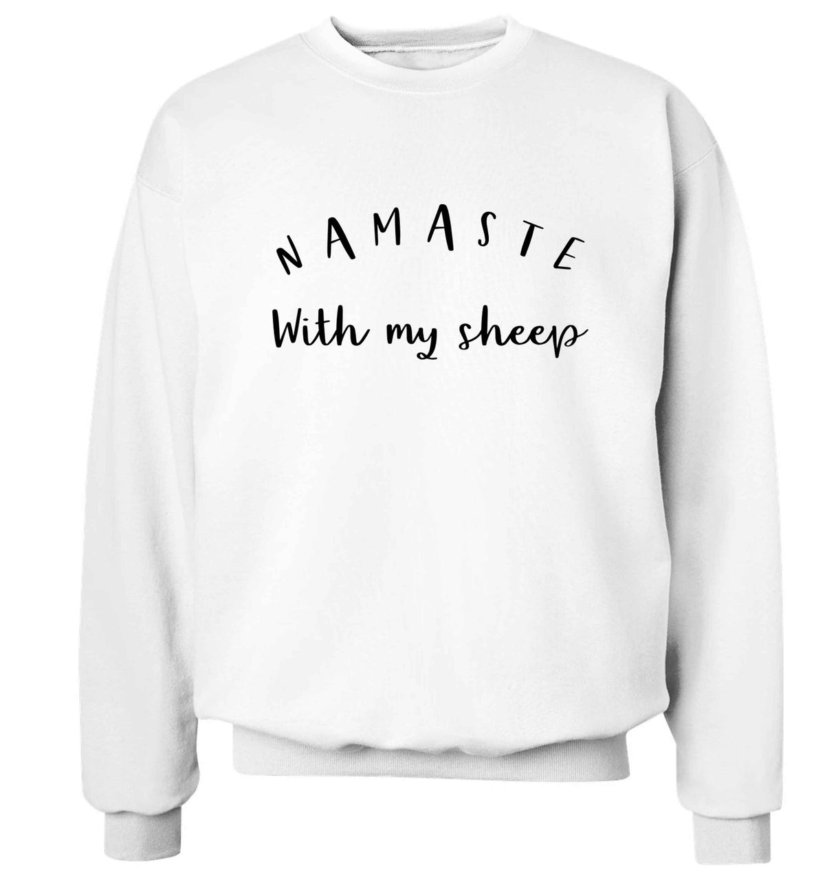 Namaste with my sheep Adult's unisex white Sweater 2XL