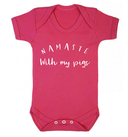 Namaste with my pigs Baby Vest dark pink 18-24 months