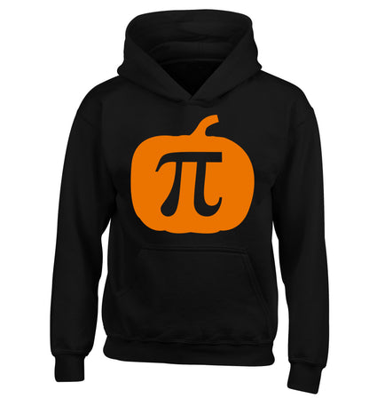 Pumpkin Pi children's black hoodie 12-13 Years