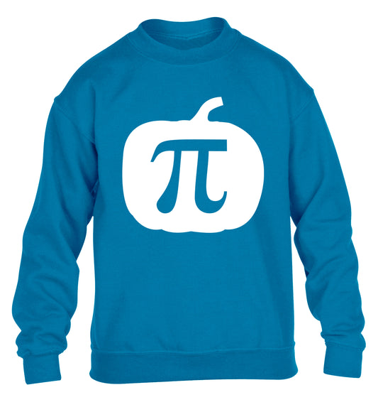 Pumpkin Pi children's blue sweater 12-13 Years